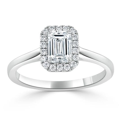 The Aurora — Emerald Lab Diamond Halo Engagement Ring III