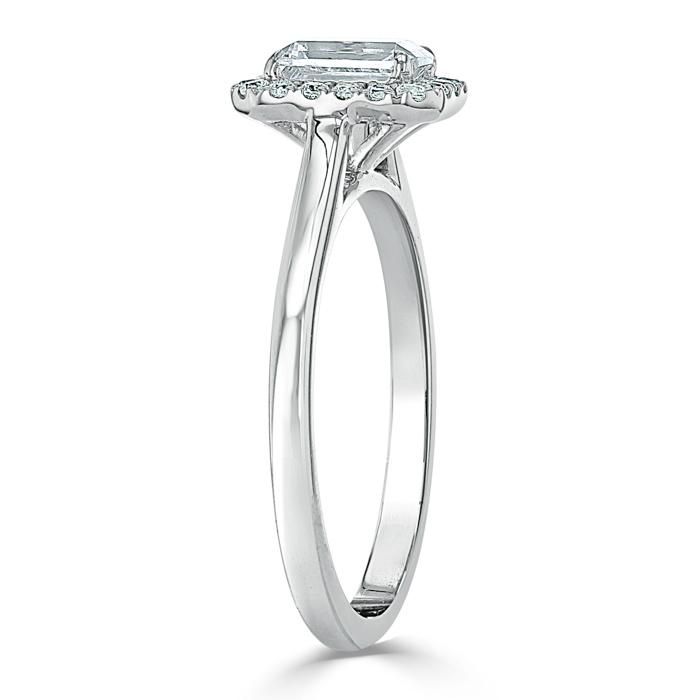 The Aurora — Emerald Lab Diamond Halo Engagement Ring III