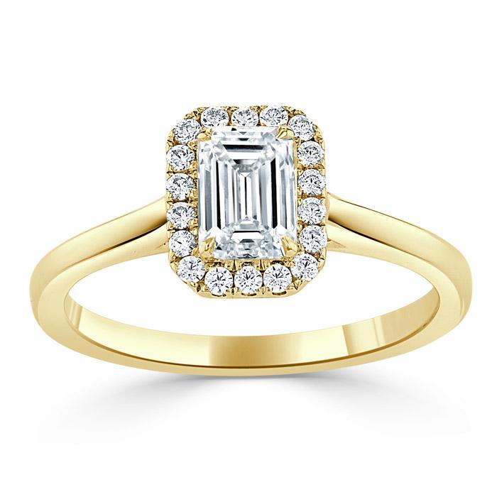 The Aurora — Emerald Lab Diamond Halo Engagement Ring III