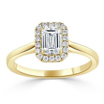 The Aurora — Emerald Lab Diamond Halo Engagement Ring III