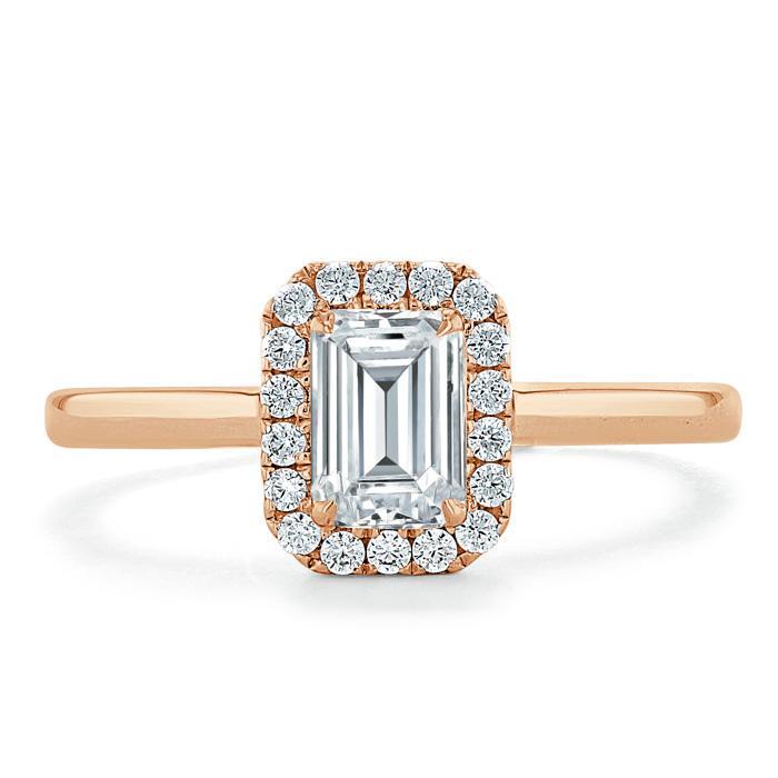 The Aurora — Emerald Lab Diamond Halo Engagement Ring III