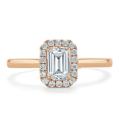 The Aurora — Emerald Lab Diamond Halo Engagement Ring III