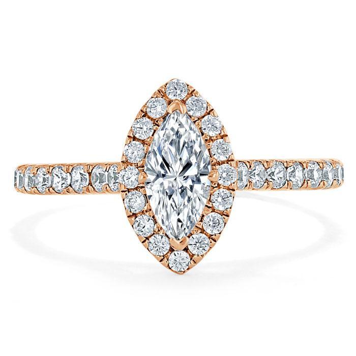 The Aurora — Marquise Lab Diamond Tiffany Halo Engagement Ring II