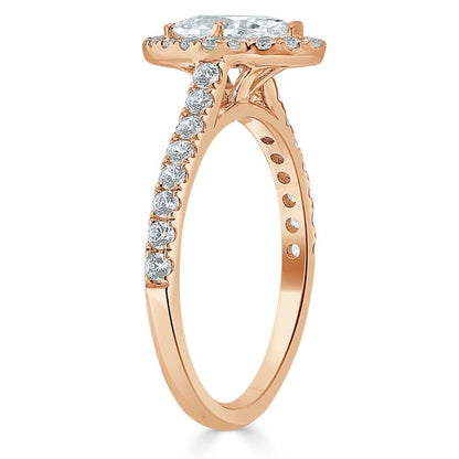 The Aurora — Marquise Lab Diamond Tiffany Halo Engagement Ring II