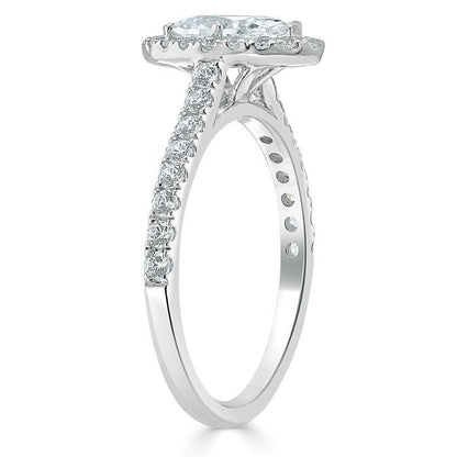 The Aurora — Marquise Lab Diamond Tiffany Halo Engagement Ring II