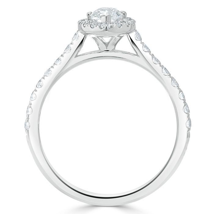 The Aurora — Marquise Lab Diamond Tiffany Halo Engagement Ring II