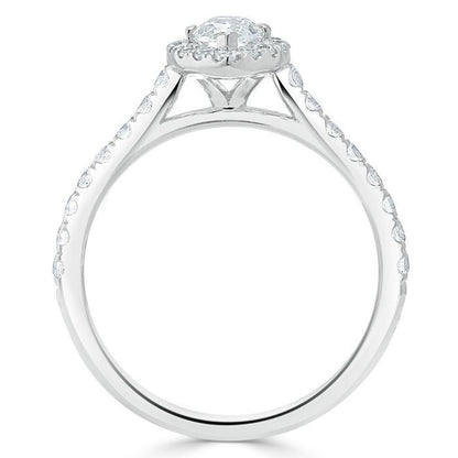 The Aurora — Marquise Lab Diamond Tiffany Halo Engagement Ring II