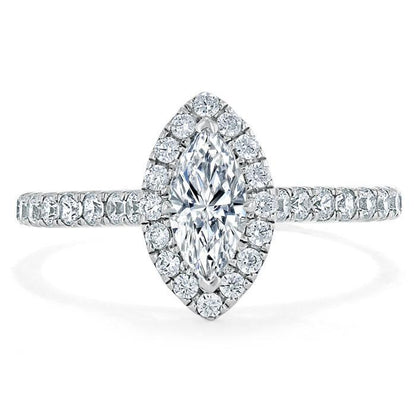 The Aurora — Marquise Lab Diamond Tiffany Halo Engagement Ring II