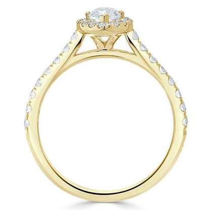 The Aurora — Marquise Lab Diamond Tiffany Halo Engagement Ring II