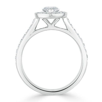 The Aurora — Marquise Lab Diamond Tiffany Halo Engagement Ring