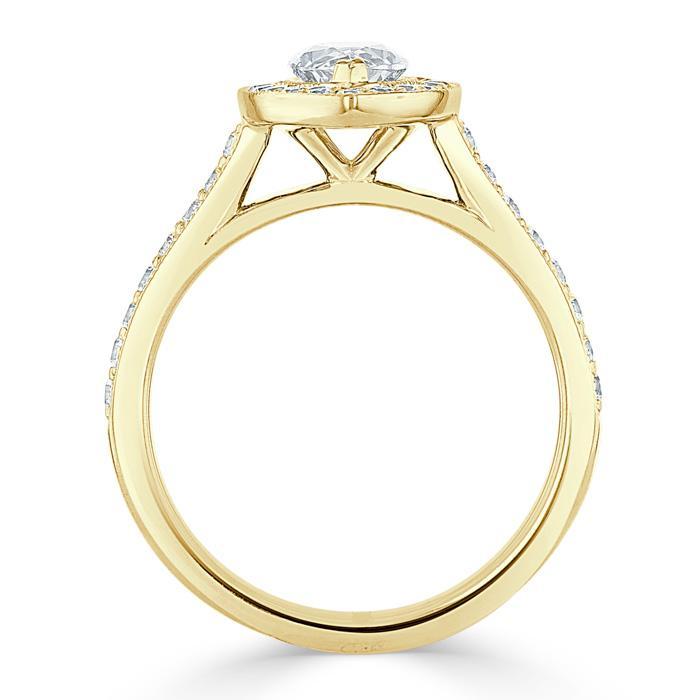 The Aurora — Marquise Lab Diamond Tiffany Halo Engagement Ring