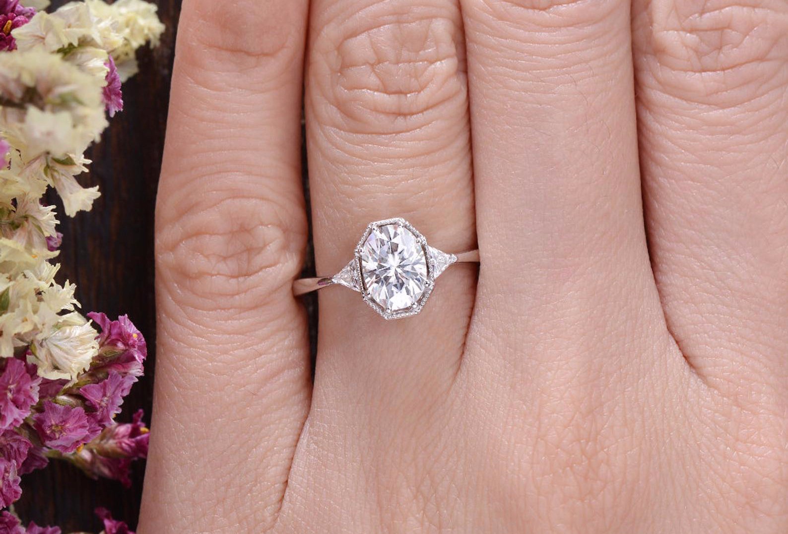 The Grace — Oval Lab Diamond Edwardian Engagement Ring