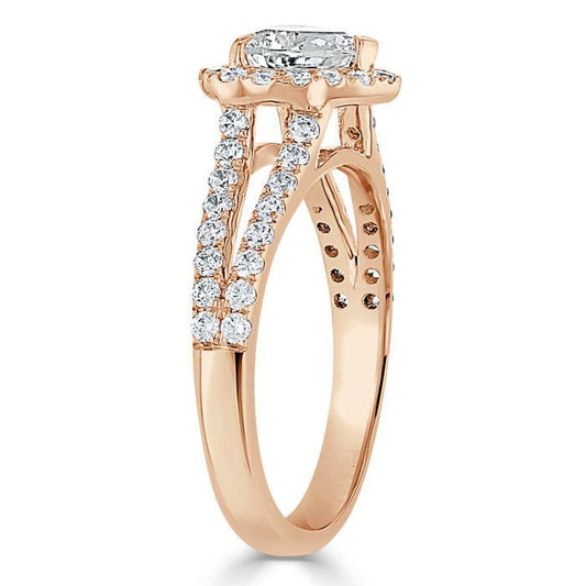The Aurora — Heart Lab Diamond Halo Engagement Ring III