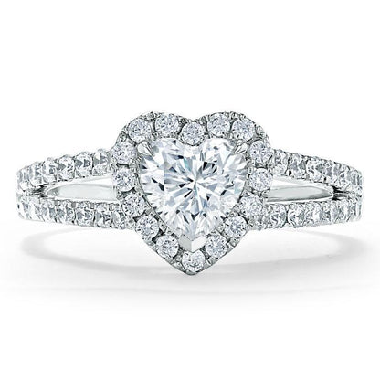 The Aurora — Heart Lab Diamond Halo Engagement Ring III