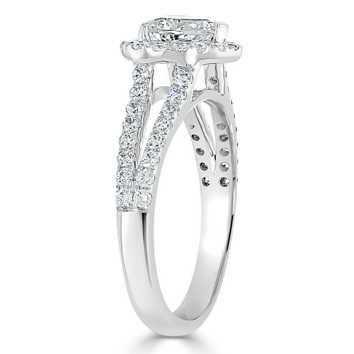 The Aurora — Heart Lab Diamond Halo Engagement Ring III
