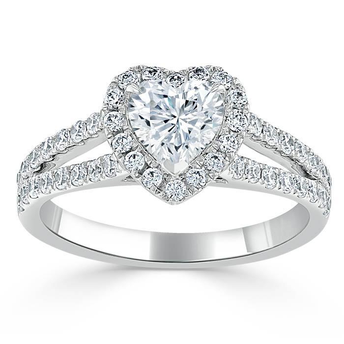 The Aurora — Heart Lab Diamond Halo Engagement Ring III