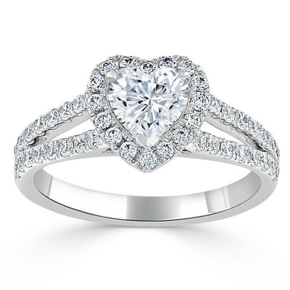 The Aurora — Heart Lab Diamond Halo Engagement Ring III