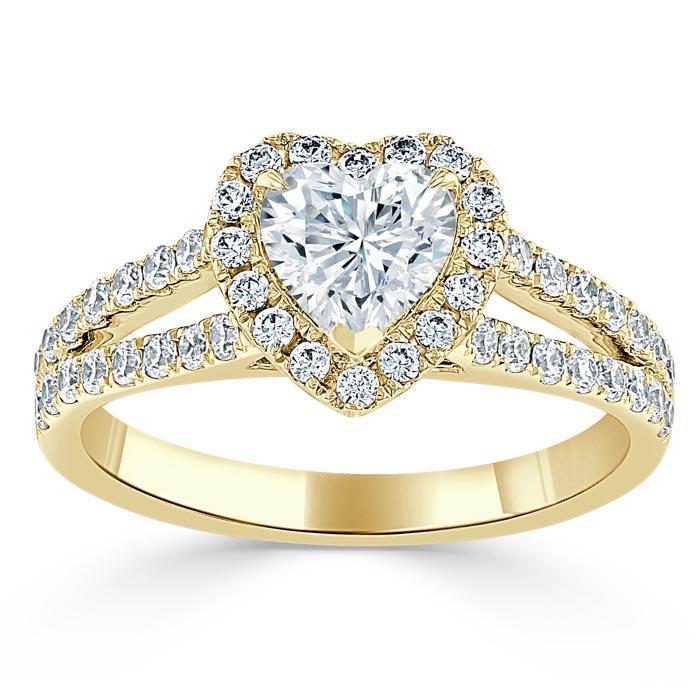 The Aurora — Heart Lab Diamond Halo Engagement Ring III