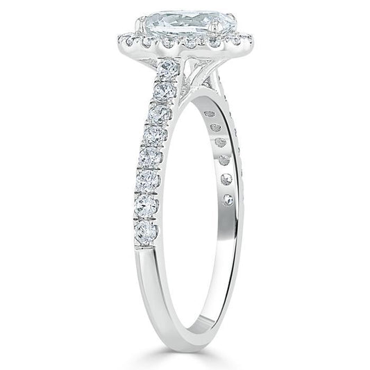 The Aurora — Oval Lab Diamond Tiffany Halo Engagement Ring II
