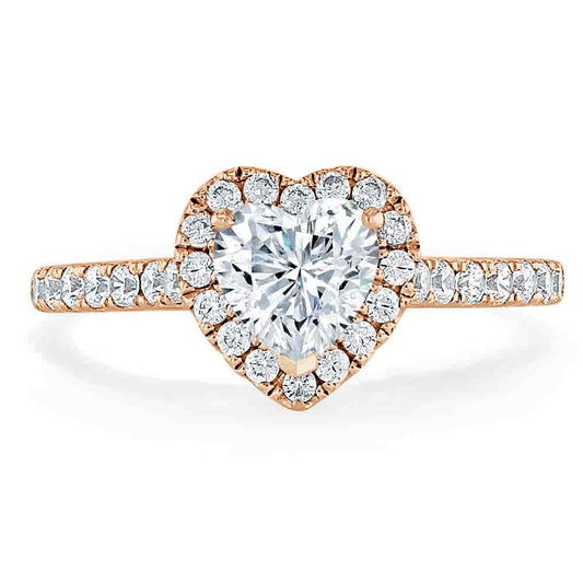 The Aurora — Heart Lab Diamond Halo Engagement Ring II