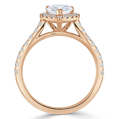 The Aurora — Heart Lab Diamond Halo Engagement Ring II