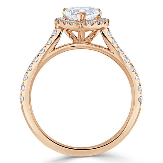 The Aurora — Heart Lab Diamond Halo Engagement Ring II