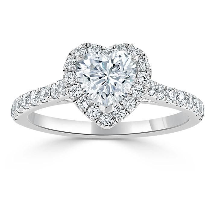 The Aurora — Heart Lab Diamond Halo Engagement Ring II