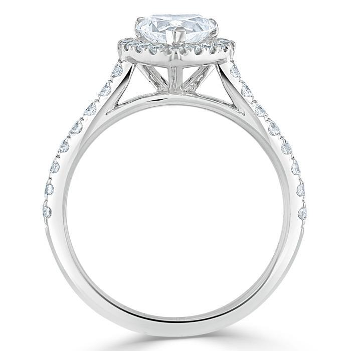 The Aurora — Heart Lab Diamond Halo Engagement Ring II