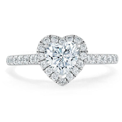 The Aurora — Heart Lab Diamond Halo Engagement Ring II