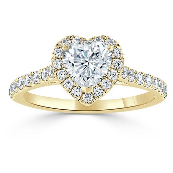 The Aurora — Heart Lab Diamond Halo Engagement Ring II