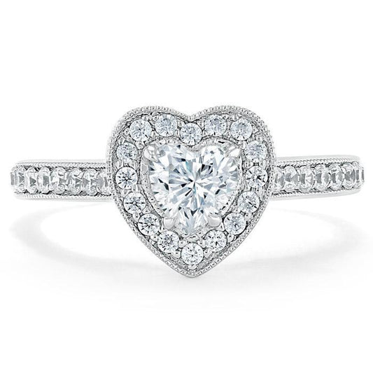 The Aurora — Heart Lab Diamond Halo Engagement Ring