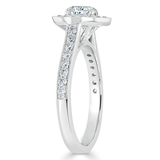 The Aurora — Heart Lab Diamond Halo Engagement Ring