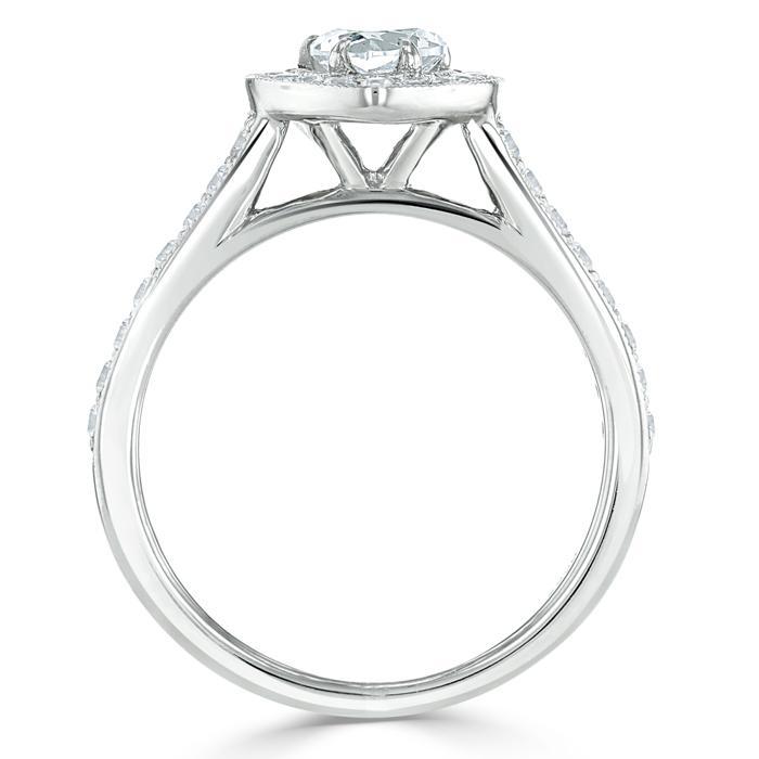 The Aurora — Heart Lab Diamond Halo Engagement Ring