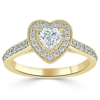 The Aurora — Heart Lab Diamond Halo Engagement Ring