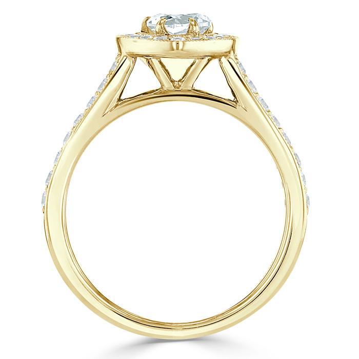 The Aurora — Heart Lab Diamond Halo Engagement Ring