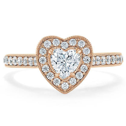 The Aurora — Heart Lab Diamond Halo Engagement Ring