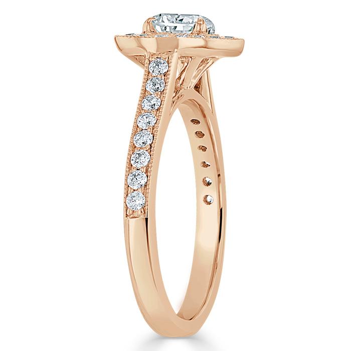 The Aurora — Heart Lab Diamond Halo Engagement Ring