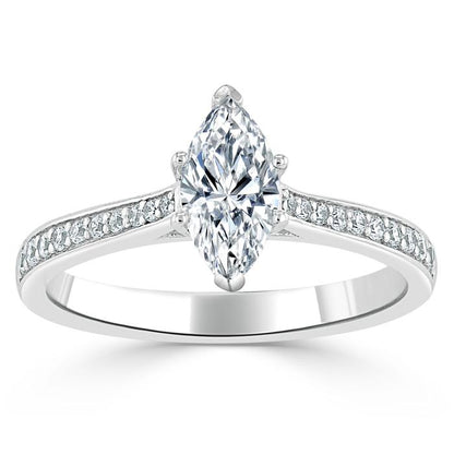 The Juliet — Marquise Lab Diamond Solitaire Engagement Ring II