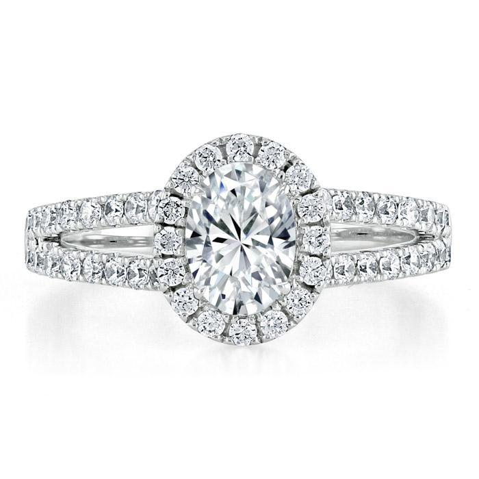 The Aurora — Oval Lab Diamond Tiffany Halo Engagement Ring