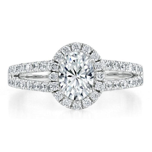 The Aurora — Oval Lab Diamond Tiffany Halo Engagement Ring
