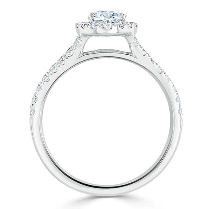 The Aurora — Oval Lab Diamond Tiffany Halo Engagement Ring