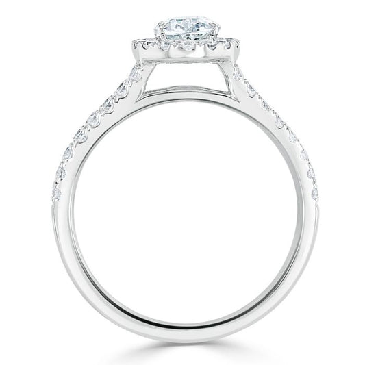 The Aurora — Oval Lab Diamond Tiffany Halo Engagement Ring