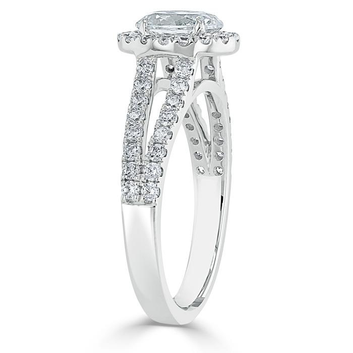 The Aurora — Oval Lab Diamond Tiffany Halo Engagement Ring