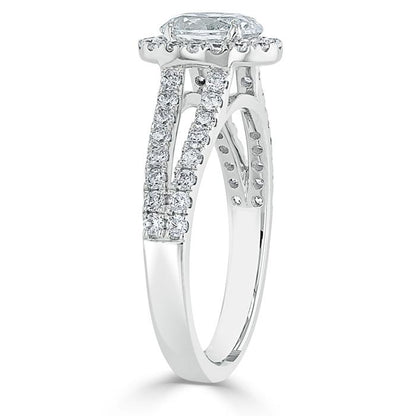 The Aurora — Oval Lab Diamond Tiffany Halo Engagement Ring