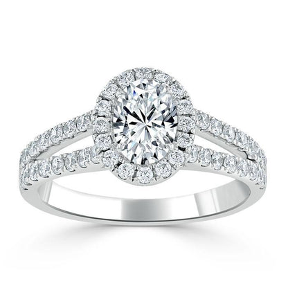 The Aurora — Oval Lab Diamond Tiffany Halo Engagement Ring
