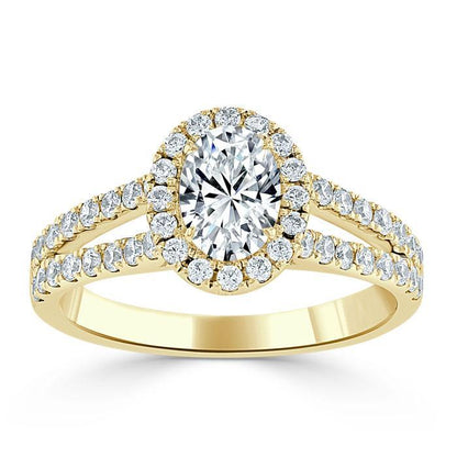 The Aurora — Oval Lab Diamond Tiffany Halo Engagement Ring