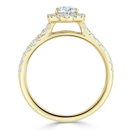 The Aurora — Oval Lab Diamond Tiffany Halo Engagement Ring
