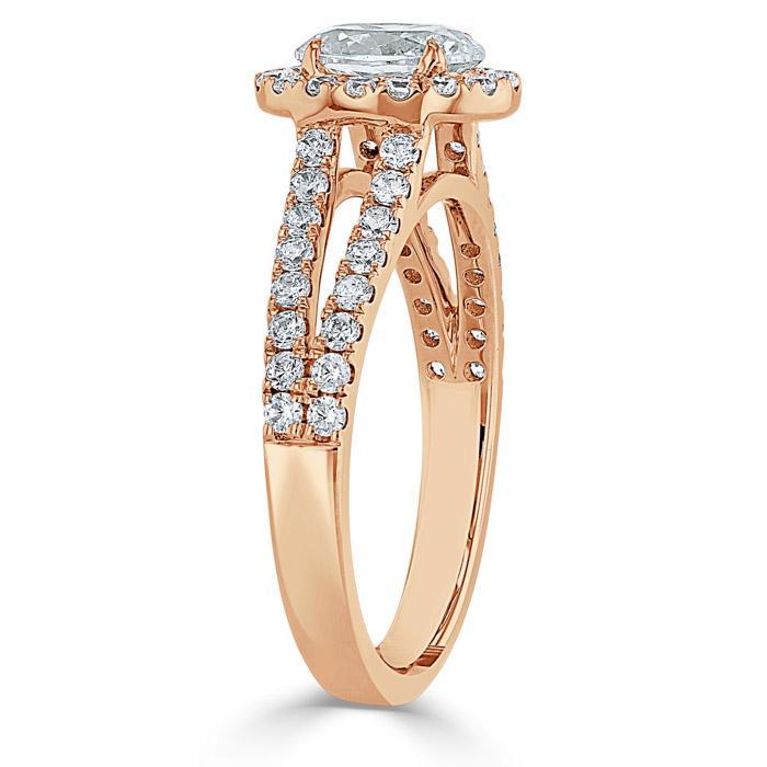 The Aurora — Oval Lab Diamond Tiffany Halo Engagement Ring