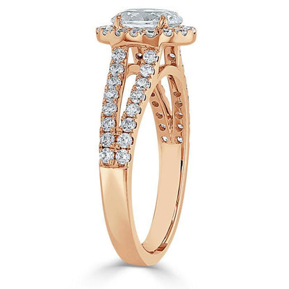The Aurora — Oval Lab Diamond Tiffany Halo Engagement Ring