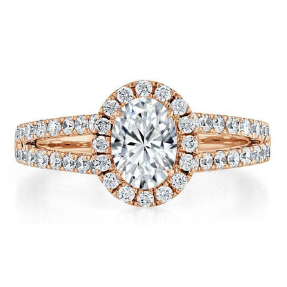 The Aurora — Oval Lab Diamond Tiffany Halo Engagement Ring
